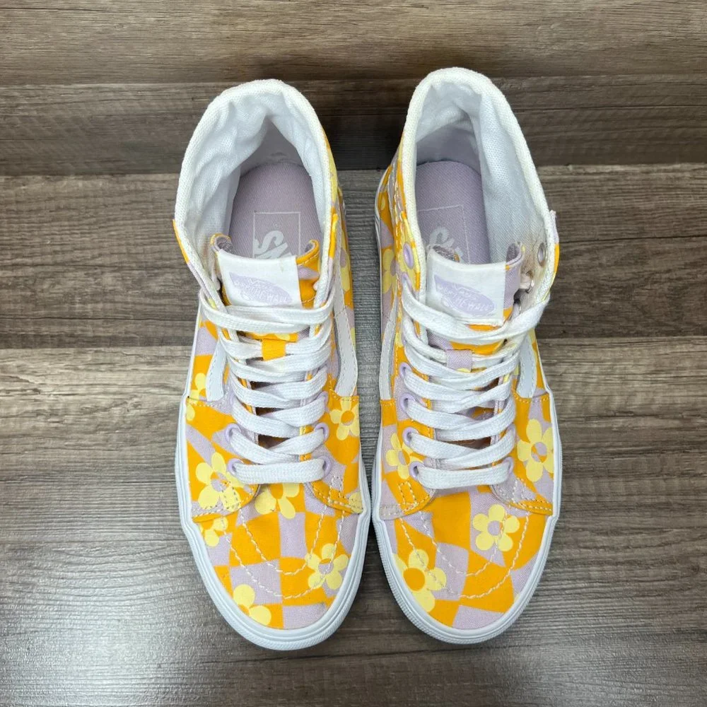 Vans Platform Flowers Yellow Purple Womens US Size 6 EUR 36 721356 Sneakers_9